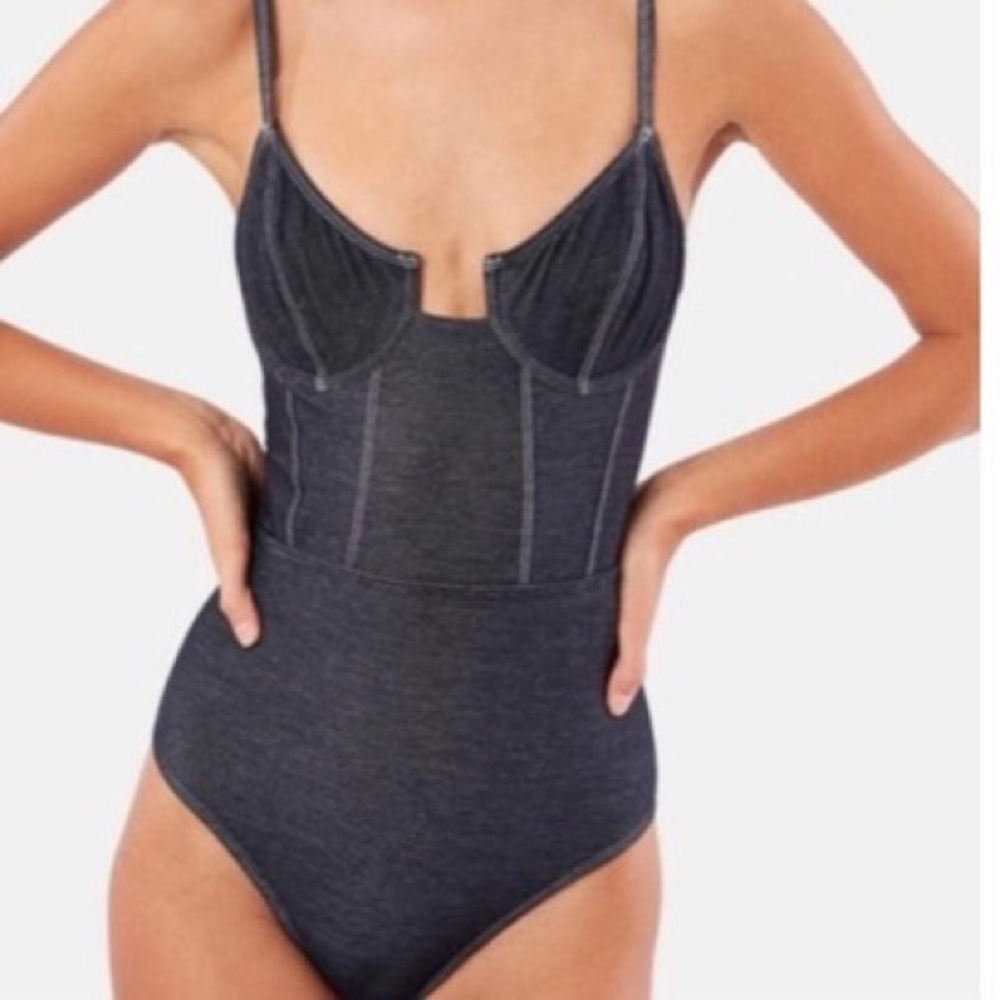 SOLID & STRIPED Denim One Piece Swimsuit